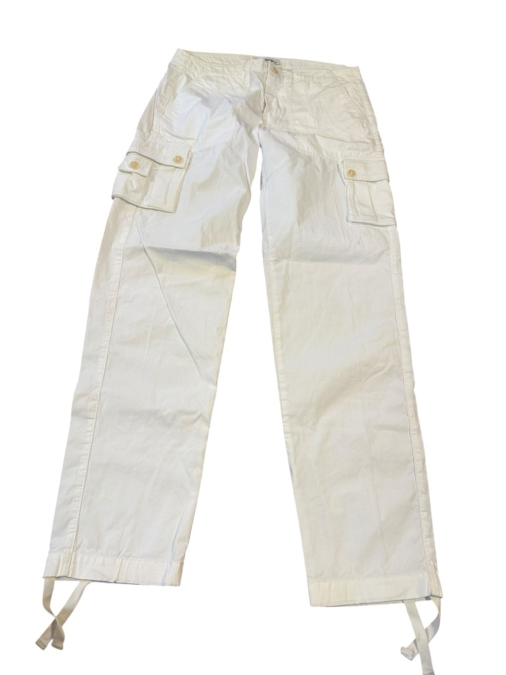 Lamborghini White Cargo Pants with Ankle Ties NWT